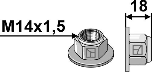 Self-locking collar nut - Polystop - M14x1,5 - 10.9