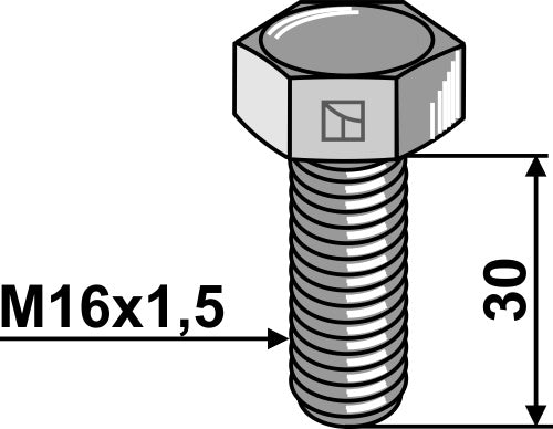 Hexagon bolt with metric fine thread - M16x1,5X30 - 10.9