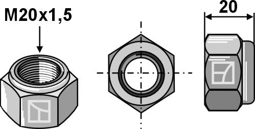 Self-locking hexagon nut - M20x1,5 - 10.9