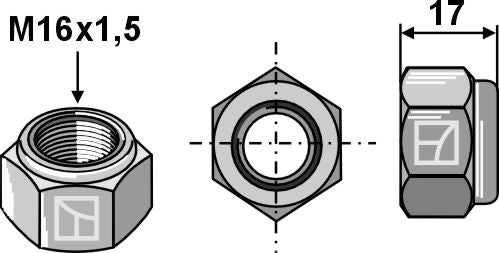 Self-locking hexagon nut - M16x1,5 - 10.9