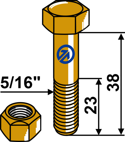 Bolt with self-locking nut -  5/16''
