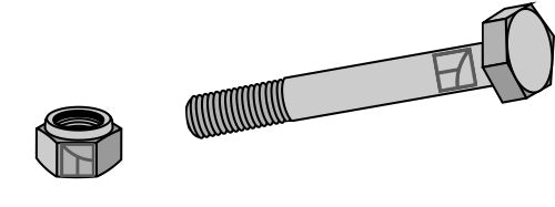Hexagon Bolt M12x1,75x100 with self-locking nut