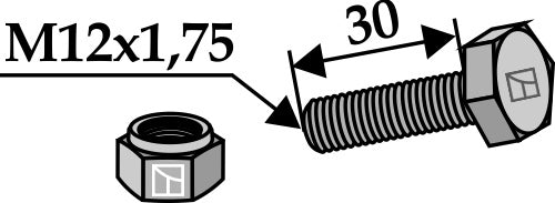 Hexagon Bolt M12x1,75x30  with self-locking nut