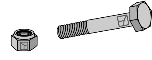 Hexagon Bolt M12x1,75x65 with self-locking nut