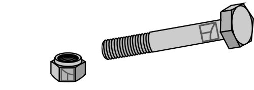 Hexagon Bolt M12x1,75x70 with self-locking nut