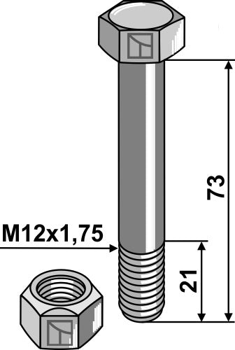 Bolt with self-locking nut - 10.9
