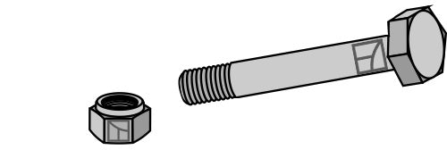 Hexagon Bolt M12x1,75x87 with self-locking nut