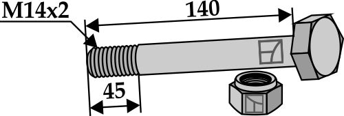 Hexagon Bolt M14x2x140  with self-locking nut