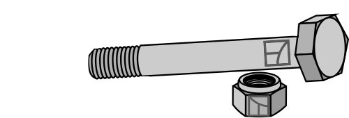 Hexagon Bolt M14x2x140  with self-locking nut