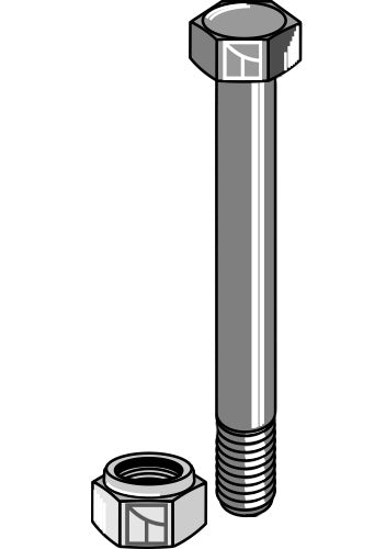 Hexagon Bolt M16x1,5x115 with self-locking nut