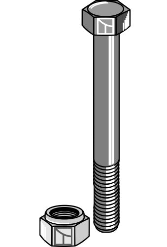 Hexagon Bolt M16x1,5x120 with self-locking nut