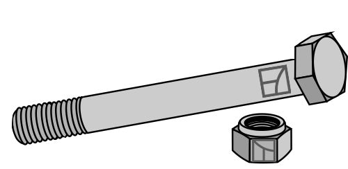 Hexagon Bolt M16x2x124 with self-locking nut