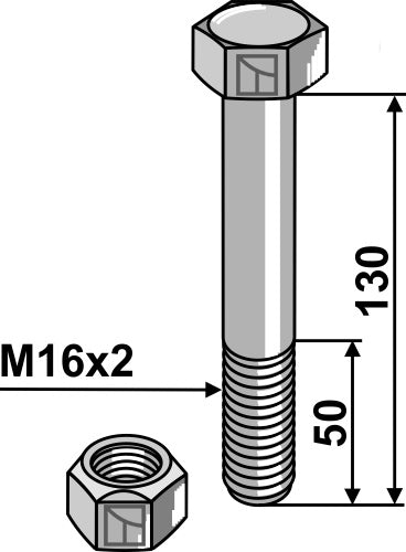 Bolt - M16 x2x 130- 10.9