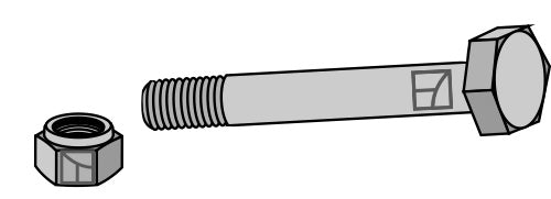 Hexagon Bolt M16x2x200 with self-locking nut