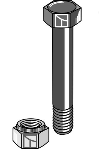 Bolt with self-locking nut - 5/8''UNF