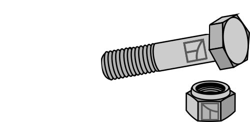 Hexagon Bolt M18x2,5x75 with self-locking nut