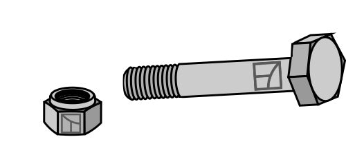 Hexagon Bolt M20x2,5x150 with self-locking nut