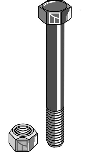 Hexagon Bolt M20x2,5x160 with self-locking nut