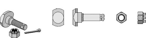 Blade bolt M 20 x 35 - 12.9 with hexagon castle nut