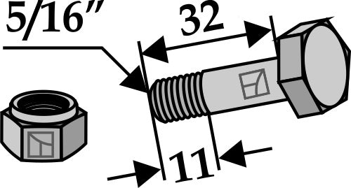 Bolt with self-locking nut - 5/16''UNF