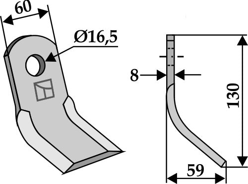 Y-blade 130x60mm