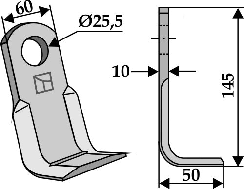 L-blade 145x60mm