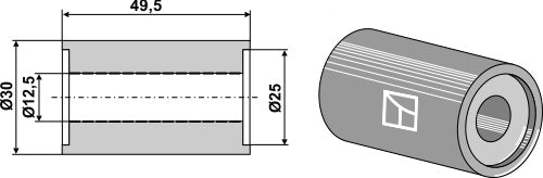Internal bush 49,5xØ12,5xØ30