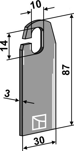 Scarifier blade 87x30mm