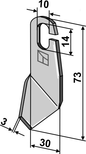 Wing-knife 73x30mm - right model
