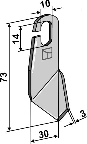 Wing-knife 73x30mm - left model