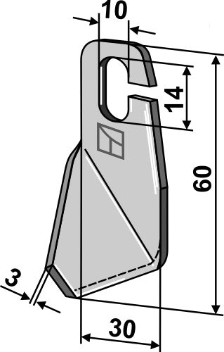 Wing-knife 60x30mm - right model