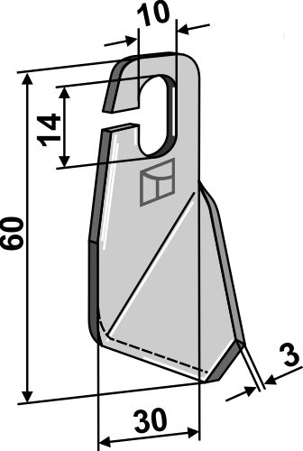 Wing-knife 60x30mm - left model