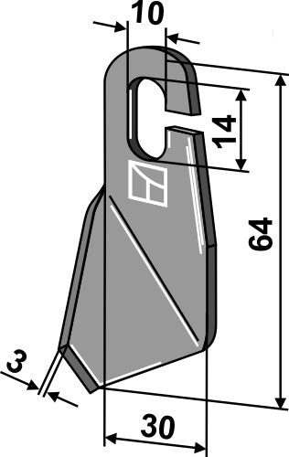 Wing-knife 64x30mm - right model