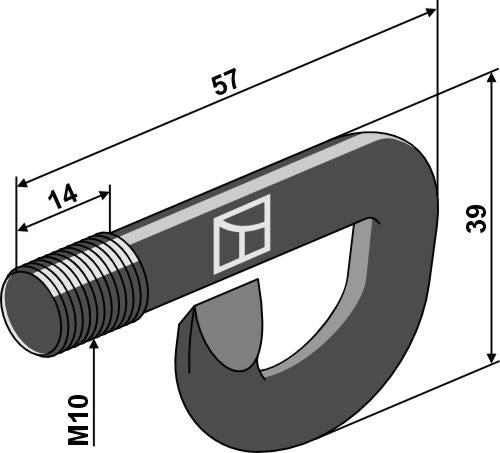 Clip bolt for mounted mower Grasshopper
