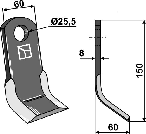 Y-blade 150x60mm