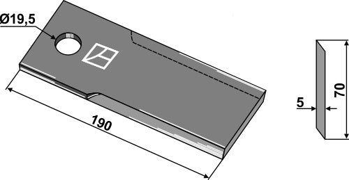 Mower knife 190mm