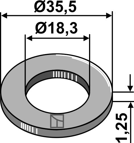 Washer Ø35,5x1,25xØ18,3