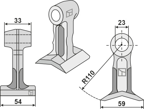 Pruning hammer 54x33mm