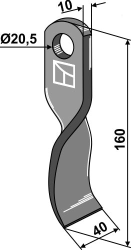 Twisted blade 160x40mm