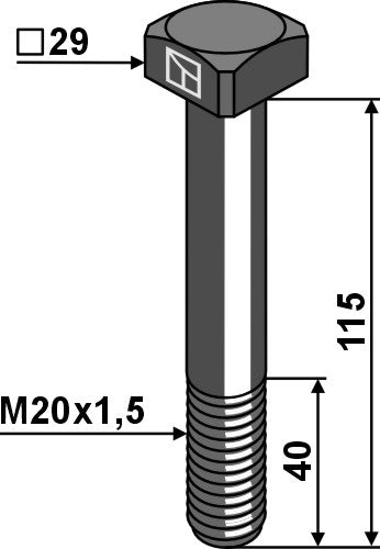 Bolt M20x1,5x115 - 10.9