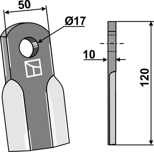 Straight blade 120x50mm