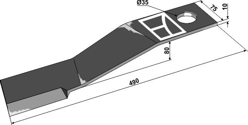 Mover-blade 490mm - left