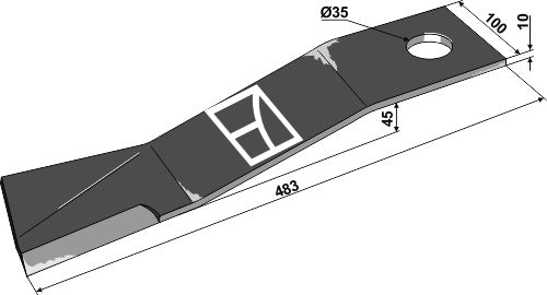 Mover-blade 483mm - left