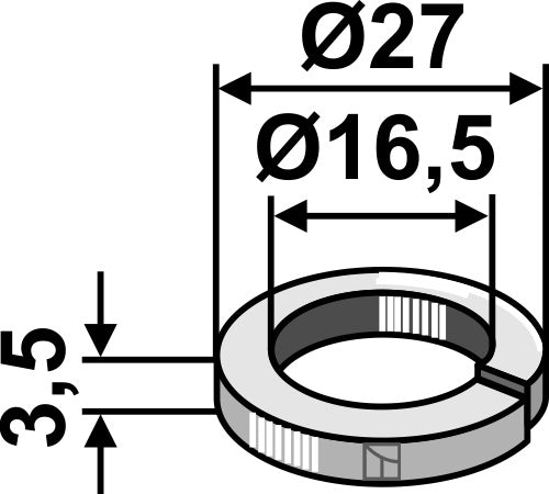 Washer Ø27x3,5xØ16,5