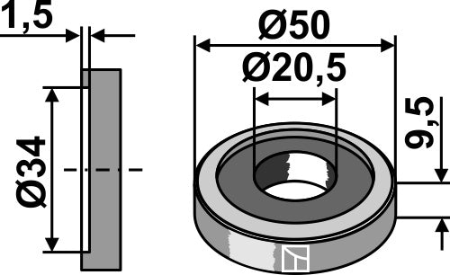 Washer Ø50x9,5xØ20,5