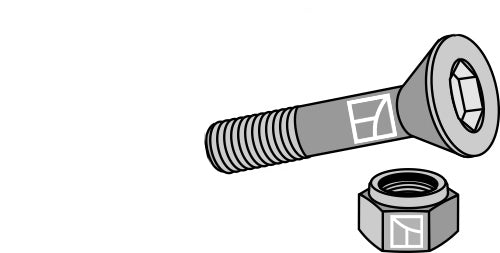 Bolt M 12 x 65 -10.9 with self-locking nut