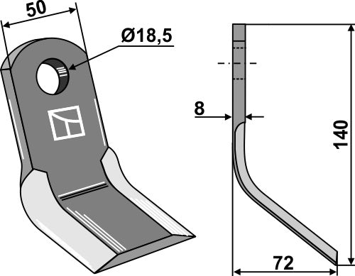 Y-blade 140x50mm