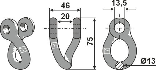 Twisted shackle