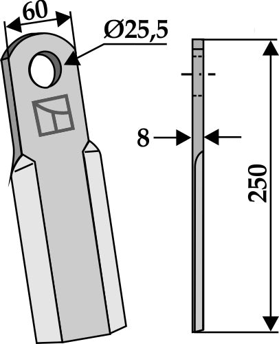 Straight blade 250x60mm