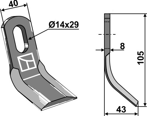 Y-blade 105x40mm